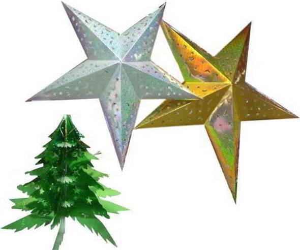 Estrella / Árbol De Cartón Calada, Decoraciones Navideñas X1 0
