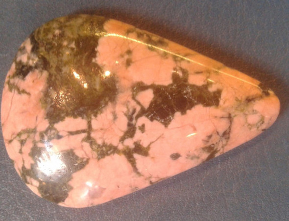 Mineral Roca Piedra Cabuchon Microclino Rosa Epidoto 0