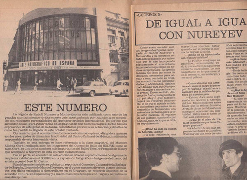 1983 Ballet Ruso Nureyev En Montevideo Revista El Sodre Raro 1