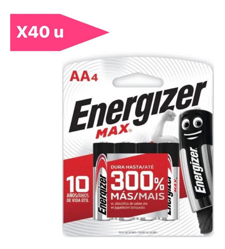 Pila Aa Energizer X 40u - Max E91 - Alcalinas - Blister 4 0