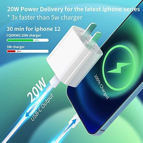 3 Cargadores Rápidos Para iPhone 14 13 12 11 De 1.8 Metro 20 1
