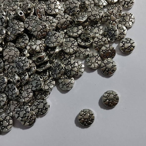 10 Dijes Pasante De Metal Grabado Corazones - Armado Bijou 0 10 Dijes Pasante De Metal Grabado Corazones - Armado Bijou 0