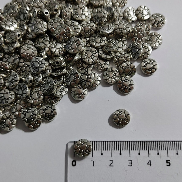 10 Dijes Pasante De Metal Grabado Corazones - Armado Bijou 1 10 Dijes Pasante De Metal Grabado Corazones - Armado Bijou 1