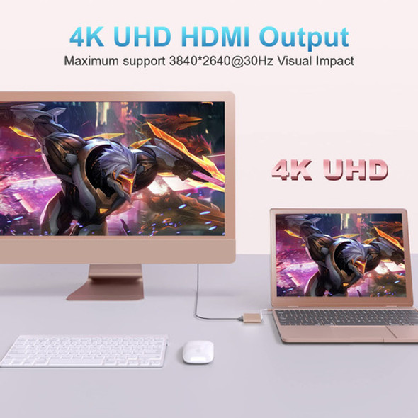 Battony Adaptador Usb C A Hdmi De Oro Rosa Convertidor Av Mu 1