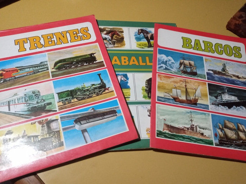 3 Albumes Figuritas De Caballos,barcos,trenes España 1971/73 0