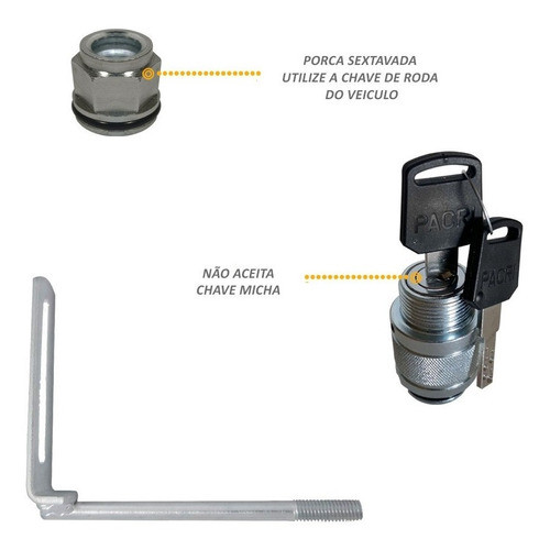Trava Estepe Antifurto L200 Triton 2008 2010 2012 2013 2018 1