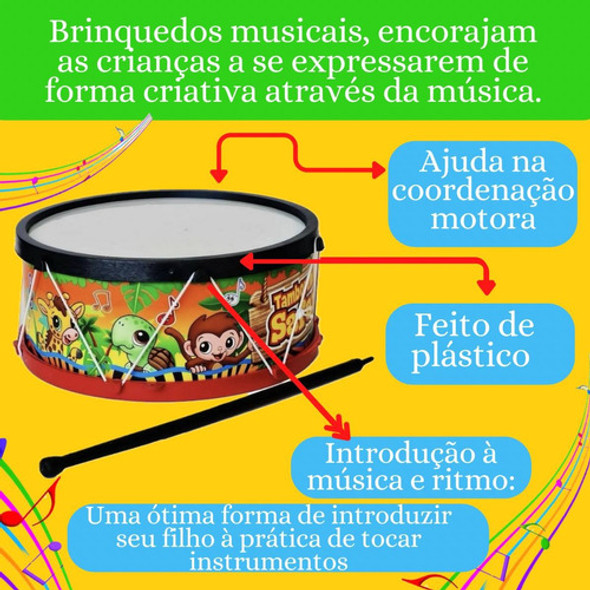 Teclado Piano Viola Infantil Tambor Brinquedo 7 Instrumentos 1 Teclado Piano Viola Infantil Tambor Brinquedo 7 Instrumentos 1