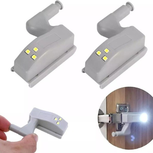 Luz 3 Led Para Bisagra Interior De Mueble Pack X 2 A Pila 0