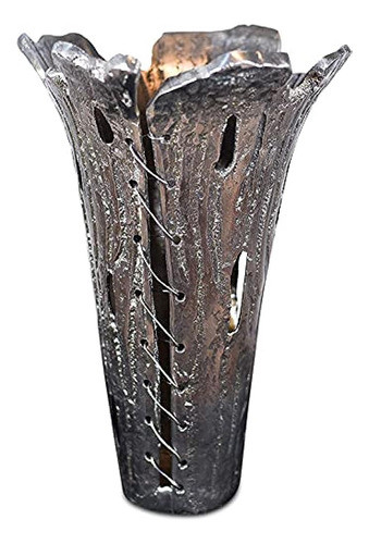Florero Decorativo De Aluminio Roto (dh3017) | Recipiente Al 1