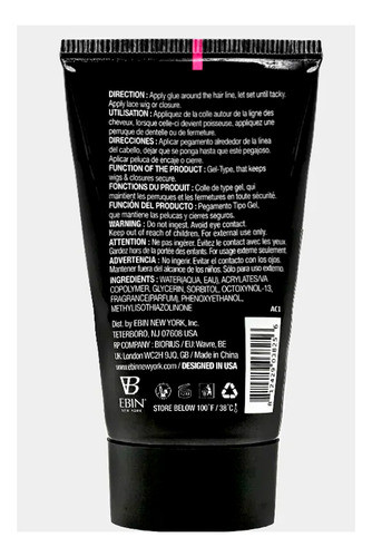 Gel Cola Fixação Peruca Ebin Wonder Lace Holding 37ml 1