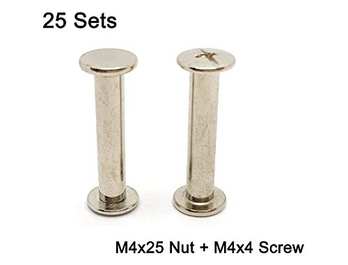 Tornillo Remache M4 X25mm Plateados 25sets 1