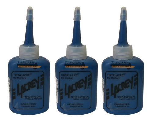 03 Tinta Lacre P/ Parafusos Montagem Eletroeletrônicos Azul 0