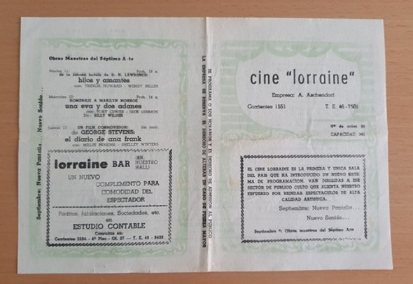 Programa Cine Lorraine - Fantasía Septiembre 1962 0