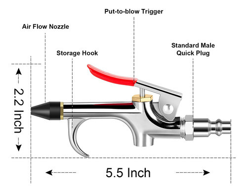Kit De 13 Piezas Con Boquilla De Aire Para Inflado Y Limpiez 1