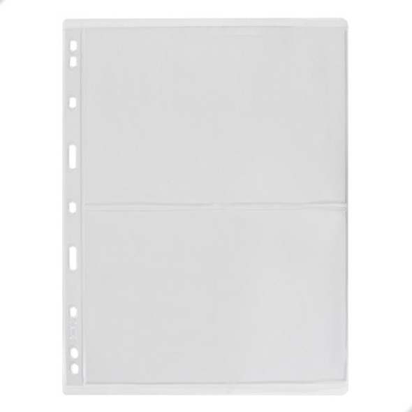 Kit 10 Folhas Para Cédulas 28x21 Acetato 2 Espaço 0