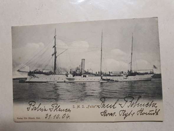Antigua Postal De 1904- Barco De Guerra-s.m.s. Falke  1010 0