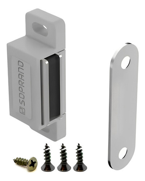 Fecho Magnetico Imã P/portas, Armários Cinza 08 Pçs + Paraf 0 Fecho Magnetico Imã P/portas, Armários Cinza 08 Pçs + Paraf 0