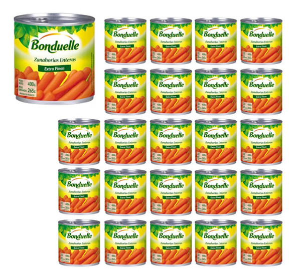 Zanahorias Enteras Bonduelle X400gr X24 Unidades Francia 0