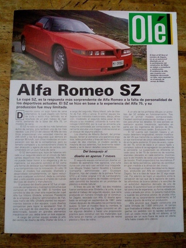 Suplemento Autos Fuera De Serie Olé Alfa Romeo Sz (fs) 0