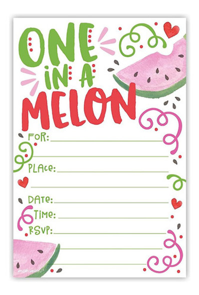 ¿una En Una Invitación De Fiesta De Cumpleaños De Melón (20 0