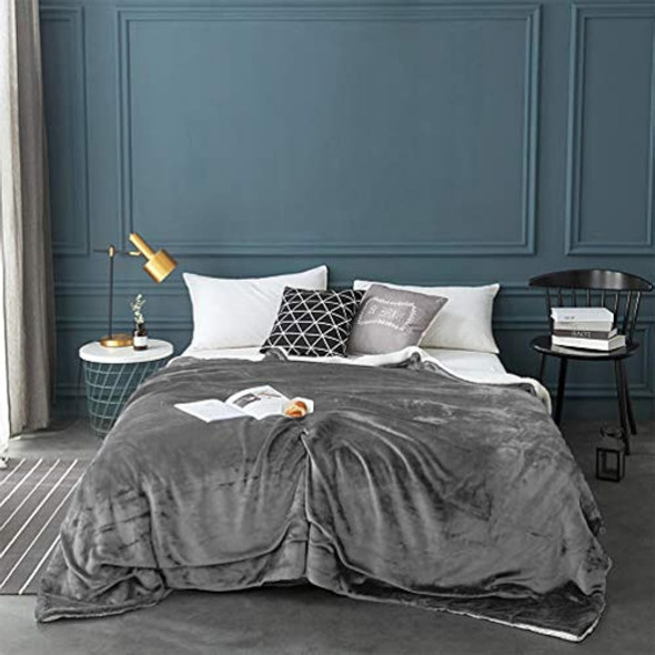 Lbro2m Sherpa Fleece Bed Blanket King Size Super Soft Fuzzy 1