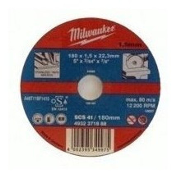 Disco Corte Metal 180mm X 1.5mm Milwaukee - Ynter Industrial 0