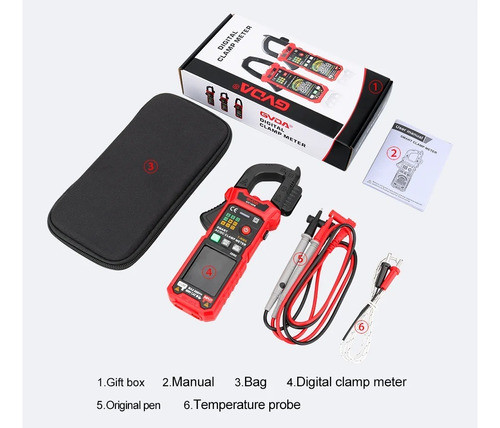 Alicate Amperímetro Multímetro Digital Gvda Gd166b True Rms 1