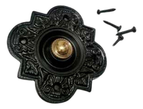 Timbre Pulsador  Pointed Flower Black - A Pedido_exkarg 0