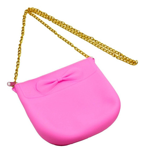 Cartera En Silicona Con Cadena, Colores Vivos Fácil Limpieza 0