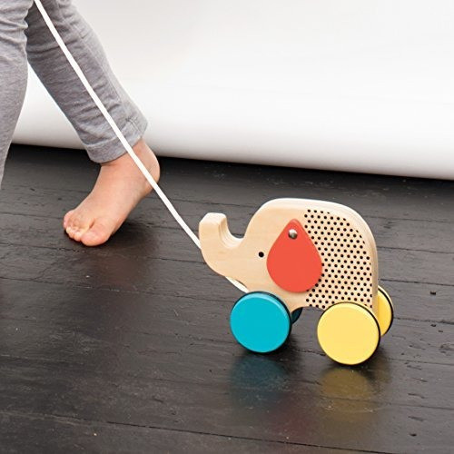 Petit Collage Jumping Jumbo Elephant Wood Pull Toy 1