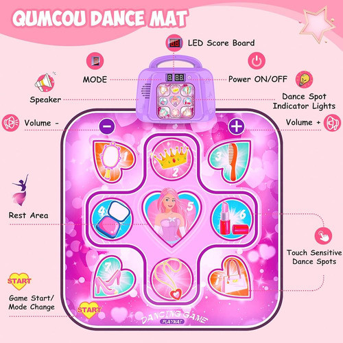 Dance Mat Toys Para 3 4 5 6 7 8 9 10+ Años De Edad Regalos D 1