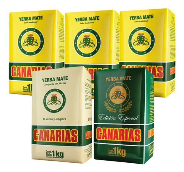 Yerba Mate Canarias Mix Especial Tradicional Te Verde 5x1kg 0