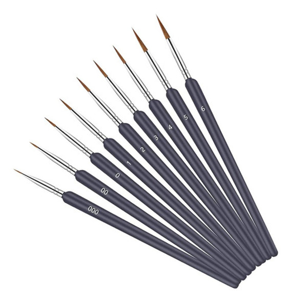 Juego De Pinceles De Pintura De Detalle 9pcs Pincel De Artis 0 Juego De Pinceles De Pintura De Detalle 9pcs Pincel De Artis 0