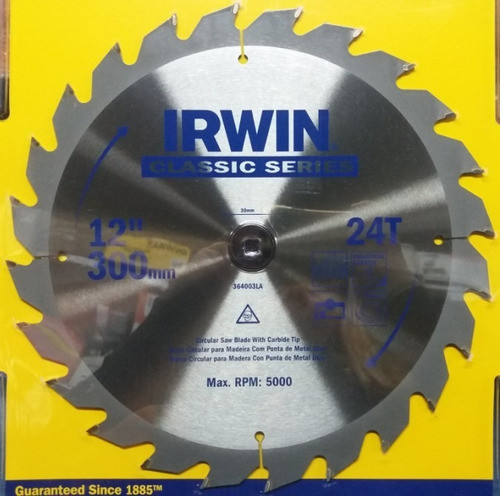Disco Irwin 300mm 24 Dientes P/madera - Herracor 0