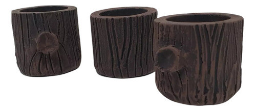 Kit 3 Vasos Tronco 5x5cm Aquário Plantado Camarão Suculenta 0