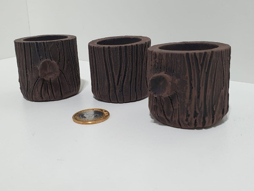 Kit 3 Vasos Tronco 5x5cm Aquário Plantado Camarão Suculenta 1