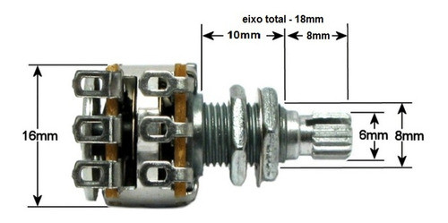 Potenciômetro Mn 250kac 16/18 Blend Balanço Circuito Baixo 1