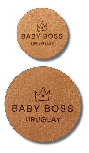 Etiquetas De Cuero Eco Con Logo Grabadas Las 100 Circ De 4cm 0
