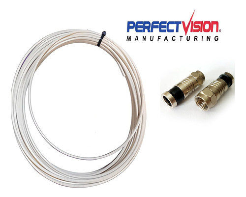 Cable Coaxil Rg4/rg59 Rollo X15mts Ideal Cañerias C/conector 1