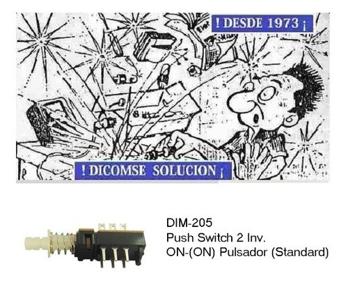 Dim-205 Push Switch 2 Inv. On-(on) Pulsador (standard) 0