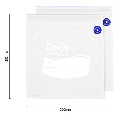 Bolzip® Repuesto X2 Bolsas Sellado Al Vacío Grandes 1