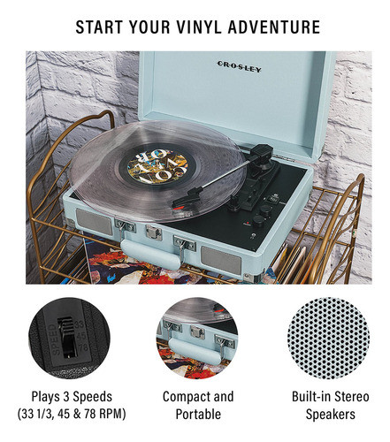Crosley - Tocadiscos Vintage Cr8005f-tn Cruiser Plus De 3 Ve 1