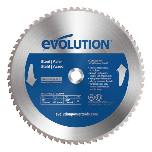 Sierra De Corte Evolution Power Tools, 355 Cm X 66 Dientes, 0