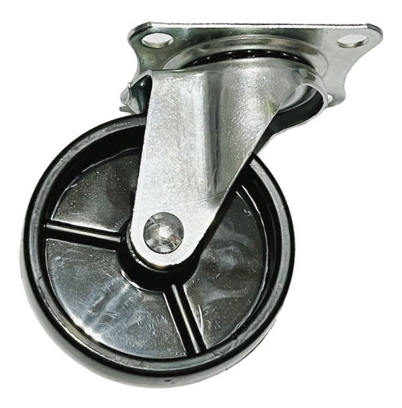 Rueda Giratoria Plastico Diam 75mm Alto 95mm Mueble 25kg 0