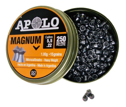 Balines Apolo Magnum Cal 22 5,5 Mm 100gr X250 Unidades 0
