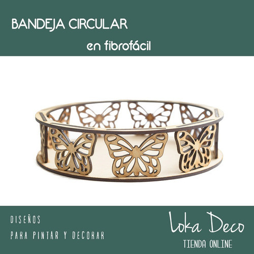 Bandeja Circular Calada Corte Laser Fibrofácil 29cm Diametro 1