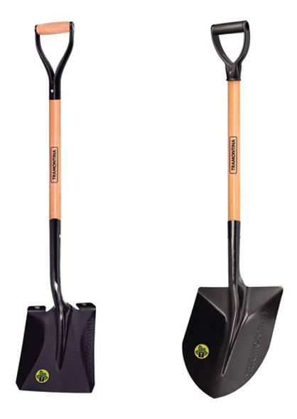 Combo Pala Ancha Pala Corazón Cabo Madera Tramontina 0