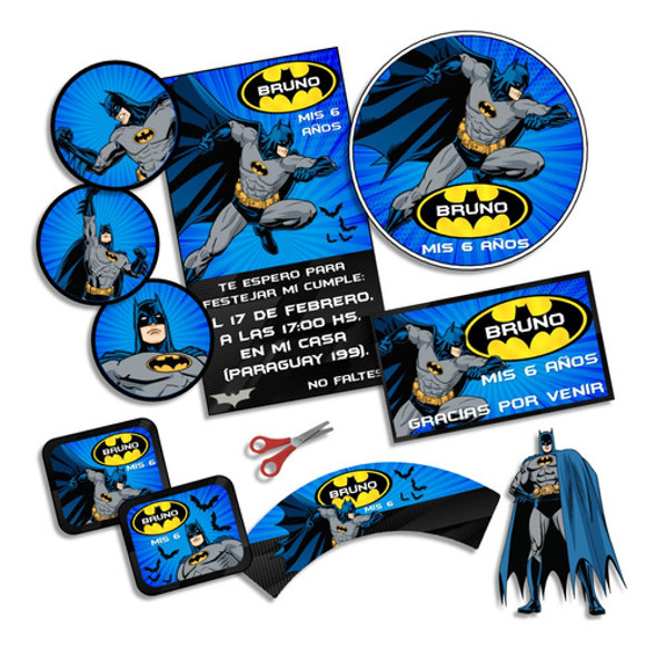 Kit Imprimible Batman Personalizado Cumpleaños Candybar 0