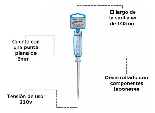 Pack 5 Destornillador Buscapolo 140mm Sica 1