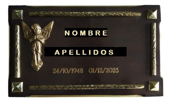 Placa De Bronce Nº 58 Mercurio 25 Cm X 15 Cm Con Angelito 0 Placa De Bronce Nº 58 Mercurio 25 Cm X 15 Cm Con Angelito 0